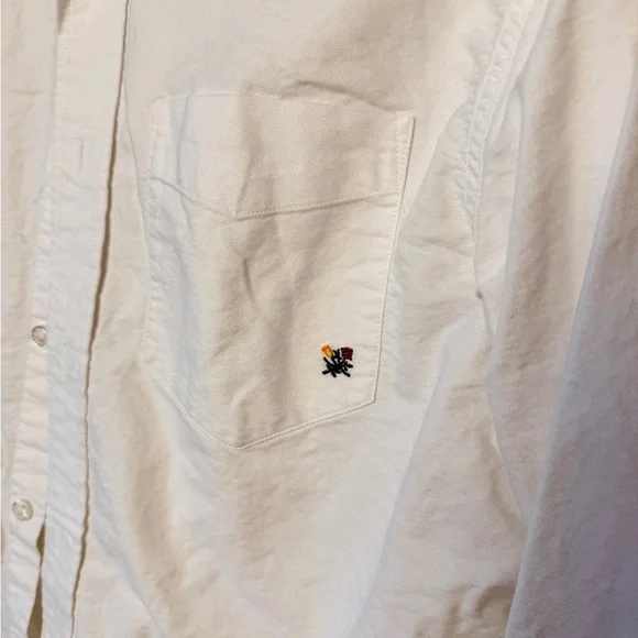 Aime Leon Dore White crest oxford button down shirt in white - size small - Picture 4 of 9